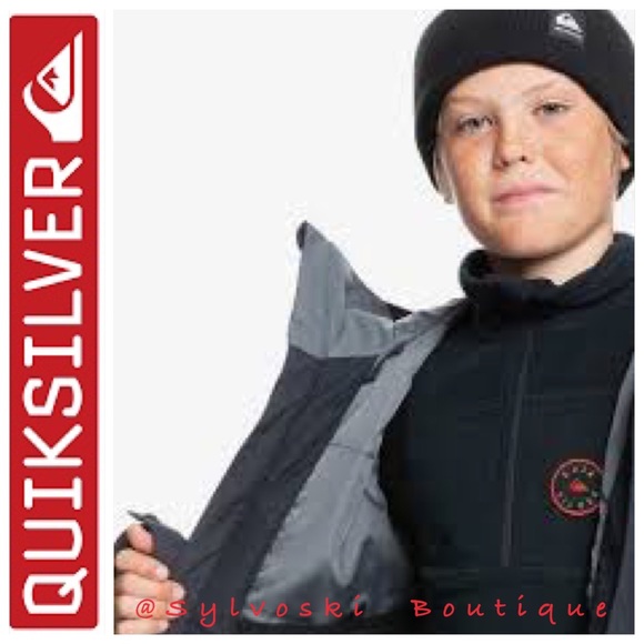 🔥QUIKSILVER Boy's In The Hood Snow Jacket NWT - Picture 10 of 16